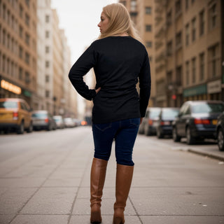 Dang Rib Cotton Razor-Cut Blouse