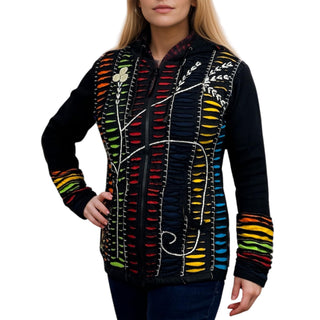Ilam Embroidered Rib Cotton Hoodie