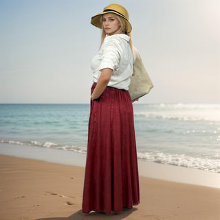 Marpha Rayon Medieval Embroidered Maxi Skirt