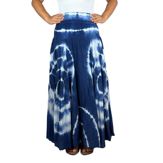 61 SKT Circular Printed Soft Cotton Convertible Lined Tie Dye Gypsy Skirt Dress - Agan Traders, Blue