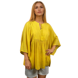 Taulihawa Medieval Embroidered Rayon Crepe Tunic