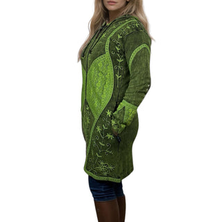Lahan Rib Cotton Patchwork Embroidered Hoodie