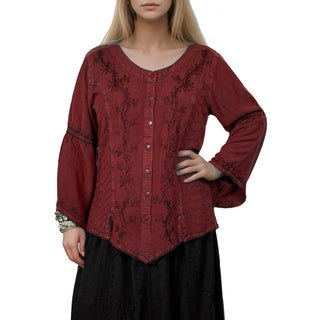 Kagbeni Rayon Gothic Embroidered Blouse