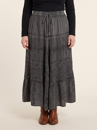 Lamjung Rayon Renaissance Embroidered Maxi Skirt