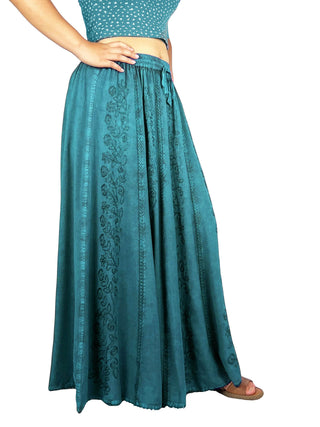 Marpha Rayon Medieval Embroidered Maxi Skirt