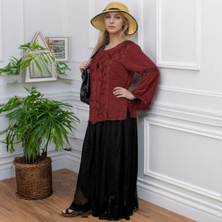 Kagbeni Rayon Gothic Embroidered Blouse