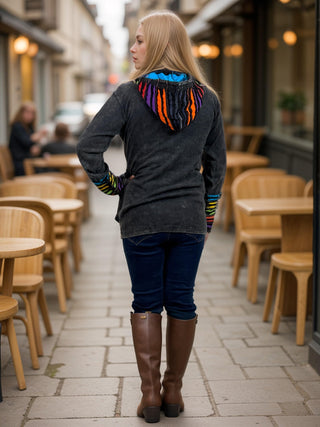 Ilam Embroidered Rib Cotton Hoodie