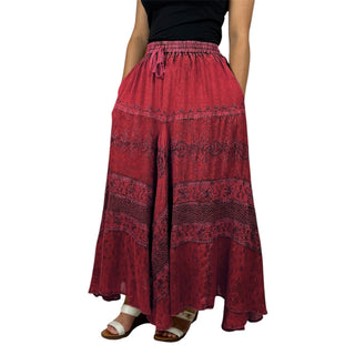 Lamjung Rayon Renaissance Embroidered Maxi Skirt