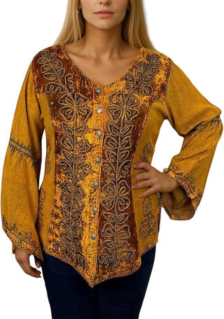 Sarangkot Rayon Velvet Gothic Blouse