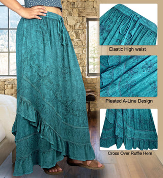 Chandragiri Rayon Embroidered Maxi Skirt