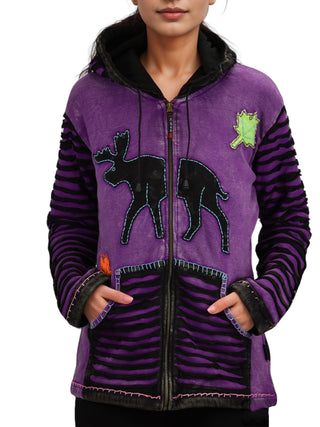 Musikot Reindeer Fleece Rib Cotton Hoodie