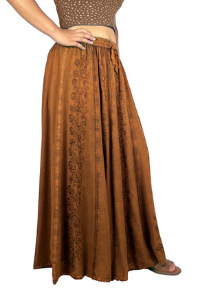 Marpha Rayon Medieval Embroidered Maxi Skirt