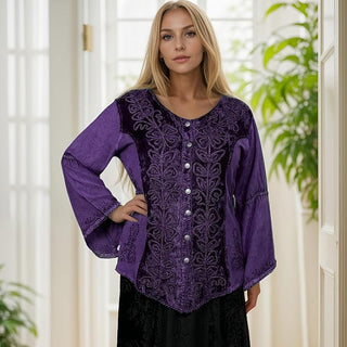 Sarangkot Rayon Velvet Gothic Blouse