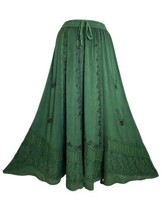 Pathari Embroidered Rayon Maxi Skirt