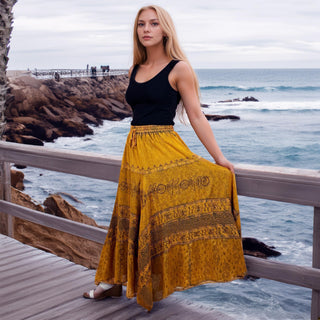 Lamjung Rayon Renaissance Embroidered Maxi Skirt