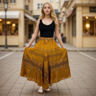 Lamjung Rayon Renaissance Embroidered Maxi Skirt