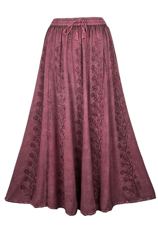 Marpha Rayon Medieval Embroidered Maxi Skirt