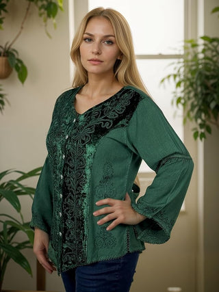 Sarangkot Rayon Velvet Gothic Blouse