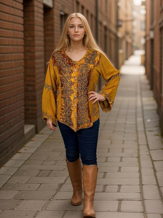 Sarangkot Rayon Velvet Gothic Blouse