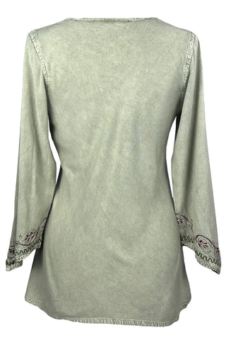 Embroidered Rayon Renaissance Blouse - Agan Traders, Sea Green