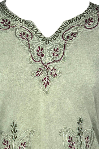 Embroidered Rayon Renaissance Blouse - Agan Traders, Sea Green