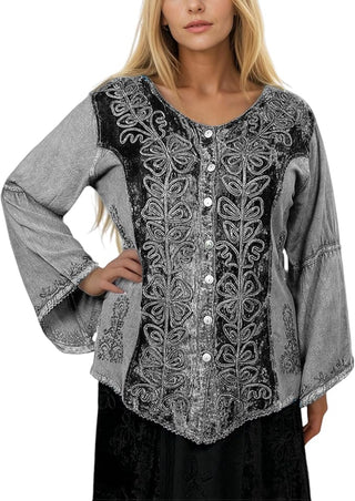 Sarangkot Rayon Velvet Gothic Blouse