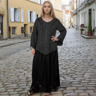 Kagbeni Rayon Gothic Embroidered Blouse