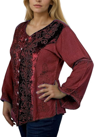Sarangkot Rayon Velvet Gothic Blouse