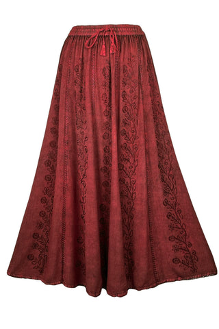Marpha Rayon Medieval Embroidered Maxi Skirt