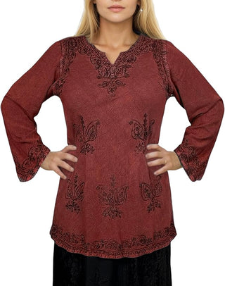 Dhaulagiri Rayon Renaissance Embroidered Blouse