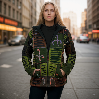 360 RJ Bohemian Fleece Knit Cotton Razor Hoodie Sweatshirt Rib Jacket - Agan Traders, Lime