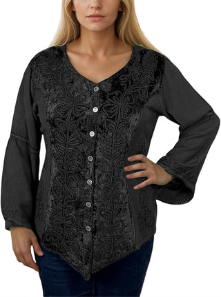 Sarangkot Rayon Velvet Gothic Blouse