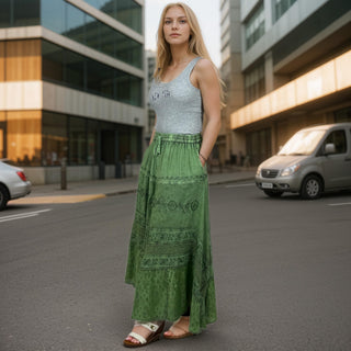 Lamjung Rayon Renaissance Embroidered Maxi Skirt
