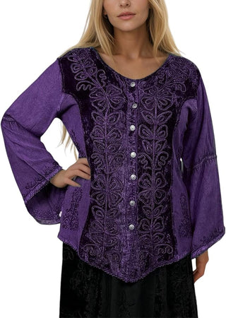 Sarangkot Rayon Velvet Gothic Blouse