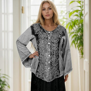Sarangkot Rayon Velvet Gothic Blouse