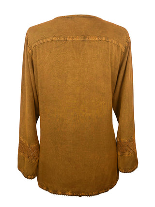 Birendranagar Rayon Pleated Mesh Embroidered Blouse