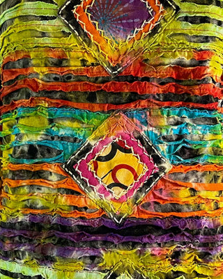 Humla Rib Cotton Tie-Dye Patchwork Blouse