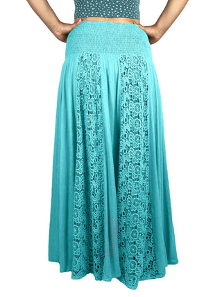 Melamchi Smocked Mirror-Work Twirl Skirt