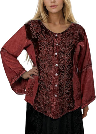 Sarangkot Rayon Velvet Gothic Blouse