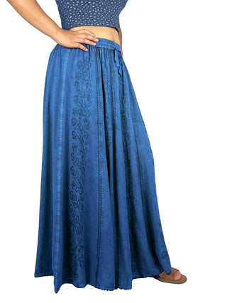 Marpha Rayon Medieval Embroidered Maxi Skirt