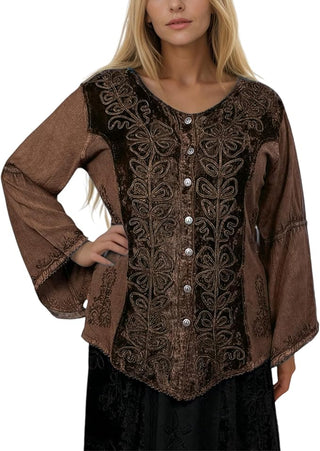 Sarangkot Rayon Velvet Gothic Blouse