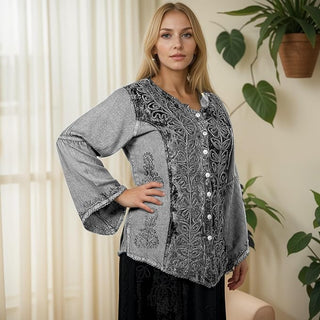 Sarangkot Rayon Velvet Gothic Blouse
