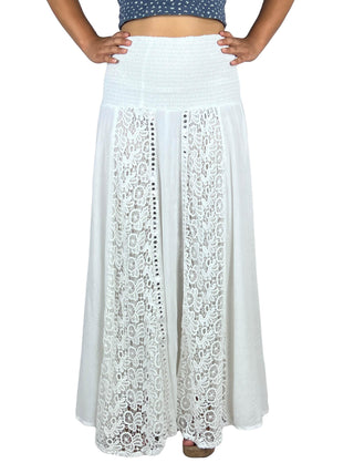 Melamchi Smocked Mirror-Work Twirl Skirt