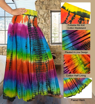 Annapurna Cotton Tie-Dye Lined Skirt