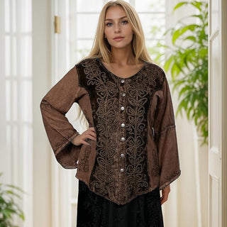 Sarangkot Rayon Velvet Gothic Blouse