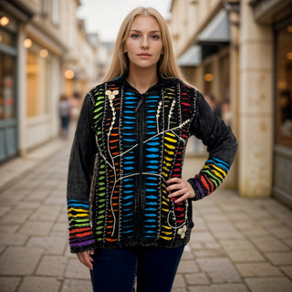 Ilam Embroidered Rib Cotton Hoodie