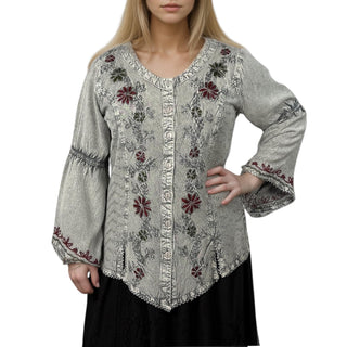Kagbeni Rayon Gothic Embroidered Blouse