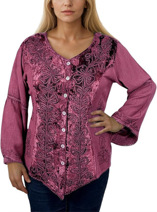 Sarangkot Rayon Velvet Gothic Blouse