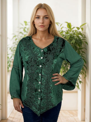 Sarangkot Rayon Velvet Gothic Blouse