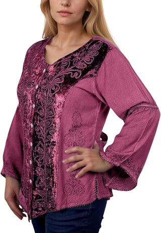 Sarangkot Rayon Velvet Gothic Blouse